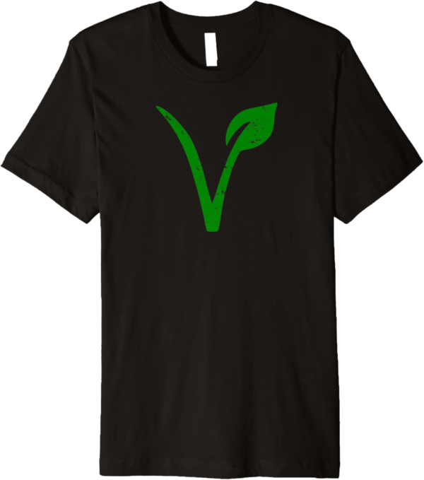 Rustic Vegan Symbol t-shirt, vegetarian, retro, distressed - Image 2
